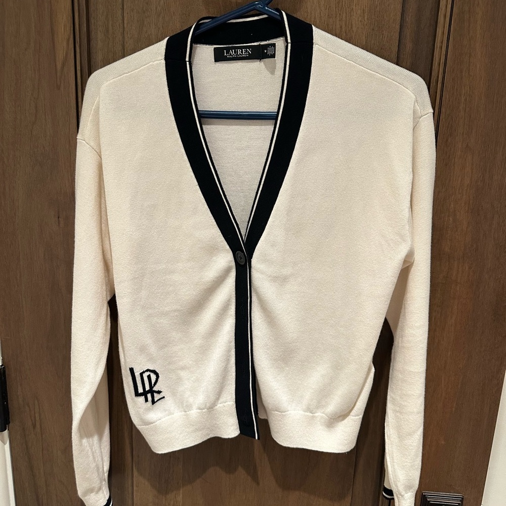 Lauren by Ralph Lauren Black and Cream Cardigan